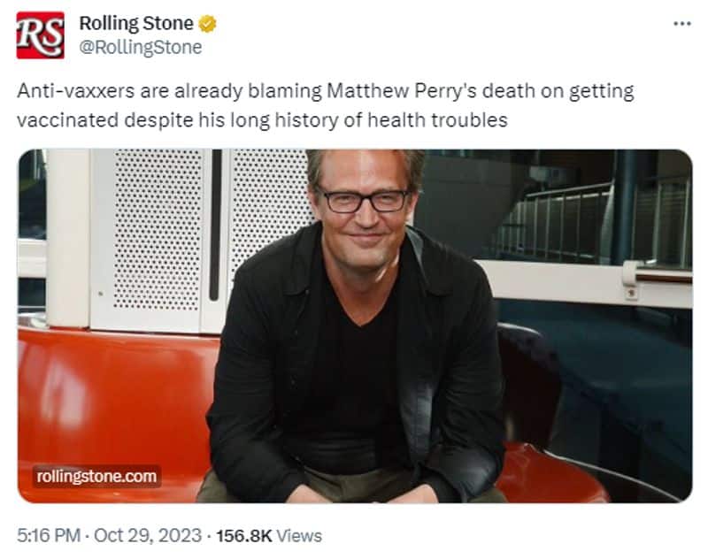 Did Matthew Perry died due to Covid Vaccine here is the facts revealed till now 11 03 2023 jje