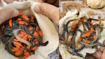 Disgusting Momos made with live worms inside netizens who vomited in the comments after watching this viral video akb Disgusting Momos made with live worms inside netizens who vomited in the comments after watching this viral video akb