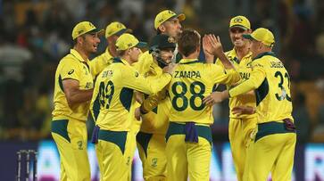 Australia Scored 49 runs with 4 wickets after 8.2 overs against Afghanistan in 39th World Cup Match at Mumbai rsk Australia Scored 49 runs with 4 wickets after 8.2 overs against Afghanistan in 39th World Cup Match at Mumbai rsk