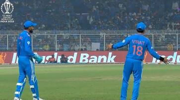 ICC World Cup 2023 Virat Kohli dance shah rukh khan chaleya song with signature step during INDvSA ckm ICC World Cup 2023 Virat Kohli dance shah rukh khan chaleya song with signature step during INDvSA ckm