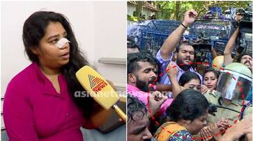 Police beat up women protesters injured ksu lady activist Naziya Mundappally allegations against kerala police apn Police beat up women protesters injured ksu lady activist Naziya Mundappally allegations against kerala police apn