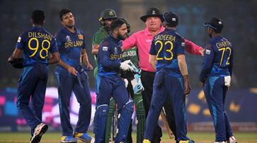 Sri Lanka refuse to shake hands with Bangladesh players after Mathews timed out controversy Sri Lanka refuse to shake hands with Bangladesh players after Mathews timed out controversy
