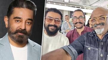 Kamal Haasan's birthday party: Suriya and Aamir Khan pose with Ravi K Chandran for selife RBA Kamal Haasan's birthday party: Suriya and Aamir Khan pose with Ravi K Chandran for selife RBA