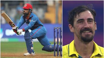 watch video rashid khan hit rare shot against mitchell starc in odi world cup 2023 watch video rashid khan hit rare shot against mitchell starc in odi world cup 2023