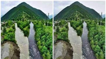 White Aragvi and Black Aragvi the two rivers without mixing with each other bkg White Aragvi and Black Aragvi the two rivers without mixing with each other bkg