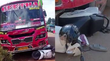 private bus accident in vadakara, scooter passengers injured private bus accident in vadakara, scooter passengers injured