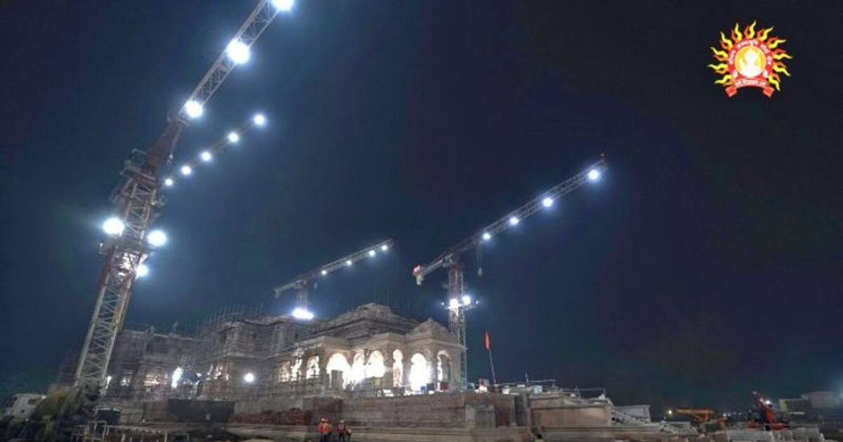 Spectacular night view of the Ram Mandir in Ayodhya (WATCH)