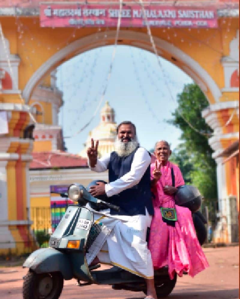 D Krishna kumar traveled the country with his mother on an old scooter at udupi rav