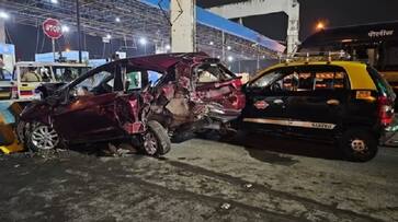 Shocking multi car crash at Bandra Worli Sea Link road Shocking multi car crash at Bandra Worli Sea Link road