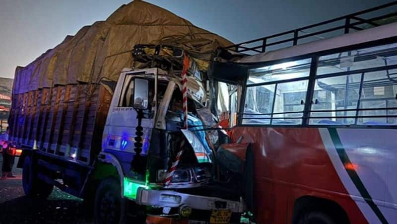 gorakhpur news horrific road accident in gorakhpur before diwali 2023 dcm hits parked bus on road 6 dead 25 injured zrua
