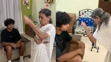 Rachin Ravindra visits grandparents home in Bengaluru Watch how they received their grandson Rachin Ravindra visits grandparents home in Bengaluru Watch how they received their grandson