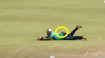 Watch wicket keeper takes Bizare catch Kerala Premier League Watch wicket keeper takes Bizare catch Kerala Premier League
