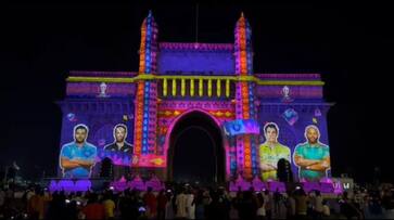ICC Cricket World Cup 2023 Semi-final teams theme at Gate-Way of India at Mumbai rsk ICC Cricket World Cup 2023 Semi-final teams theme at Gate-Way of India at Mumbai rsk