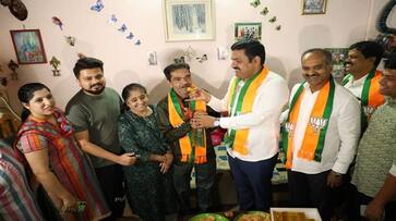Karnataka BJP President BY Vijayendra to BJP Booth President House in Bengaluru grg Karnataka BJP President BY Vijayendra to BJP Booth President House in Bengaluru grg