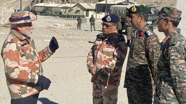 Diwali 2023: PM Modi meets troops deployed in Himachal Pradesh's Lepcha Diwali 2023: PM Modi meets troops deployed in Himachal Pradesh's Lepcha