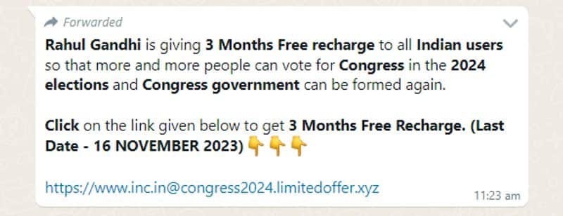 Rahul Gandhi is giving 3 Months Free recharge to all Indian mobile users here is the truth jje