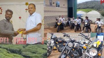A tea estate owner gifted a Royal Enfield to his employees as a Diwali gift in tamilnadu s nilgiri akb A tea estate owner gifted a Royal Enfield to his employees as a Diwali gift in tamilnadu s nilgiri akb