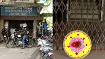 Kollam Railway reservation counter closed, passengers protest Kollam Railway reservation counter closed, passengers protest