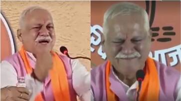 BJP candidate cries before media after cows found dead in his office premises prm BJP candidate cries before media after cows found dead in his office premises prm