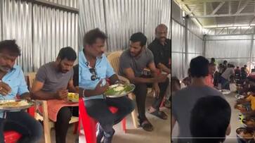 Vishal arrange diwali feast to movie crew during his 34th movie with director Hari in Trichy gan Vishal arrange diwali feast to movie crew during his 34th movie with director Hari in Trichy gan