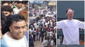YouTuber thoppi coming for gents shop inauguration crowd protest btb YouTuber thoppi coming for gents shop inauguration crowd protest btb