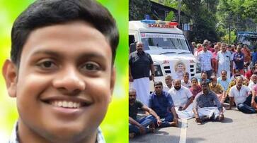 bus hit youth killed protest carrying his body at road thrissur SSM bus hit youth killed protest carrying his body at road thrissur SSM