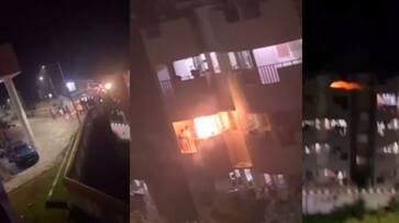 Hostel boys Deepavali celebration rocket war from thier building to near building Shocking video goes viral akb Hostel boys Deepavali celebration rocket war from thier building to near building Shocking video goes viral akb