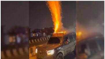 fire crackers on the roof of moving car viral video shot on Diwali occasion leads to police investigation afe fire crackers on the roof of moving car viral video shot on Diwali occasion leads to police investigation afe
