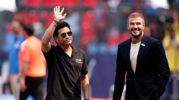 Iconic Netizens go berserk as legends Sachin Tendulkar, David Beckham pictured together at Wankhede Stadium snt Iconic Netizens go berserk as legends Sachin Tendulkar, David Beckham pictured together at Wankhede Stadium snt