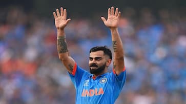 Virat Kohli breaks Sachin Tendulkars record of 49 centuries during IND vs NZ 1st Semi Final match at Wankhede Stadium rsk Virat Kohli breaks Sachin Tendulkars record of 49 centuries during IND vs NZ 1st Semi Final match at Wankhede Stadium rsk