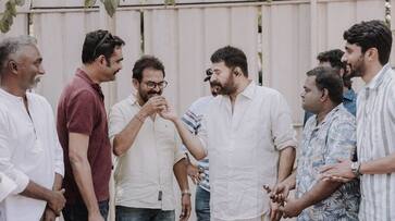 The crew celebrate the success of Vela with Mammootty vvk The crew celebrate the success of Vela with Mammootty vvk