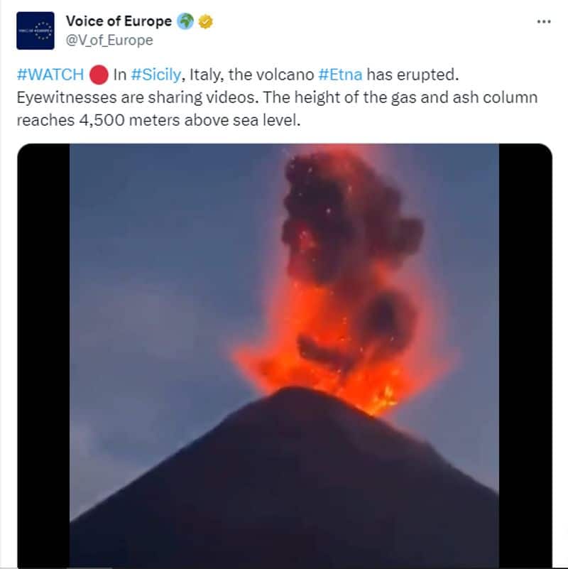 Fact Check video of volcano eruption Mount Etna in Italy is old and from Guatemala 2023 11 16 jje