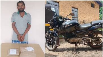 Youth arrested with pulsur bike for ganja smuggled for sale in Thiruvananthapuram asd Youth arrested with pulsur bike for ganja smuggled for sale in Thiruvananthapuram asd