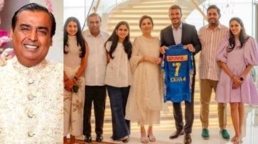MUKESH Ambanis' Special Welcome For Football Legend David Beckham In Mumbai MUKESH Ambanis' Special Welcome For Football Legend David Beckham In Mumbai