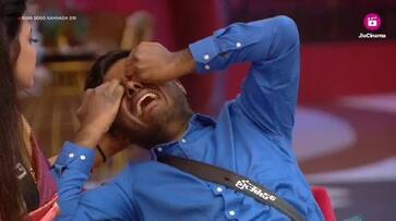 Drone Prathap cries from his fathers voice in phone at Bigg Boss Kannada 10 srb Drone Prathap cries from his fathers voice in phone at Bigg Boss Kannada 10 srb
