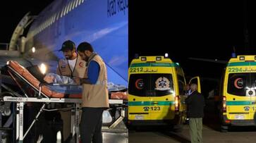 Israel attack; First flight with injured Palestinian citizens reached in UAE Israel attack; First flight with injured Palestinian citizens reached in UAE