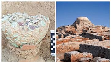 After 93 years a pot full of copper coins was found at Mohenjo Daro bkg After 93 years a pot full of copper coins was found at Mohenjo Daro bkg