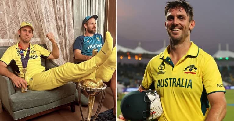 Team India Pacer Mohammed Shami hits out at Mitchell Marsh for putting feet on World Cup 2023 trophy kvn