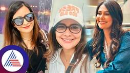 Actress Kavya Gowda meets Radhika Pandit in Bengaluru Airport shares selfie vcs