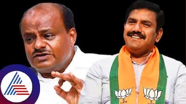 HD Kumaraswamy wears Dattamala along with BY Vijayendra bengaluru rav HD Kumaraswamy wears Dattamala along with BY Vijayendra bengaluru rav