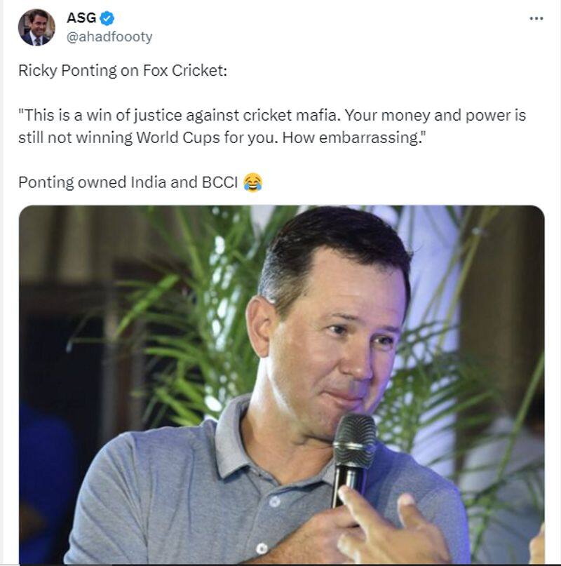 CWC23 This is a win of justice against cricket mafia of bcci this statement not from Ricky Ponting fact check jje 