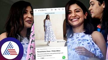 Anushka Sharmas blue and white printed dress at the World Cup final costs suc Anushka Sharmas blue and white printed dress at the World Cup final costs suc