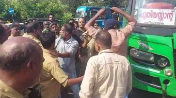 Auto drivers private bus employees clash at Kozhikode kgn Auto drivers private bus employees clash at Kozhikode kgn