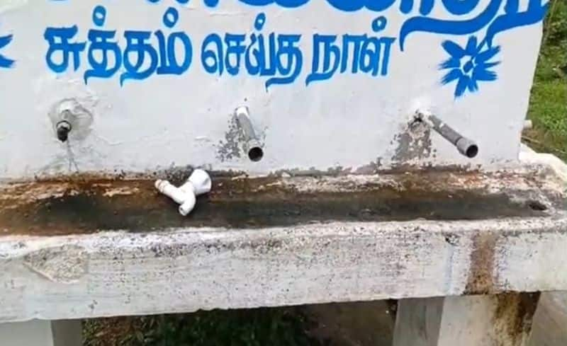 A school drinking tank in Kancheepuram was demolished after complaints of faecal contamination KAK