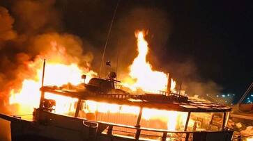 Boat catches fire near Mundra Port in Gujarat, 3 tenders rushed , supply chain concerns RMA Boat catches fire near Mundra Port in Gujarat, 3 tenders rushed , supply chain concerns RMA
