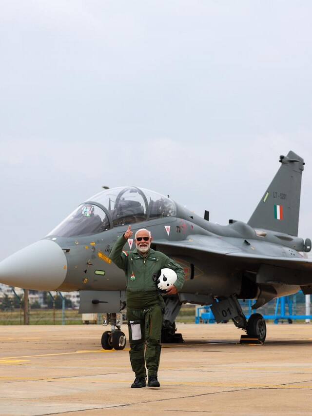 PM Modi takes a sortie in homegrown Tejas fighter jet in Bengaluru lns