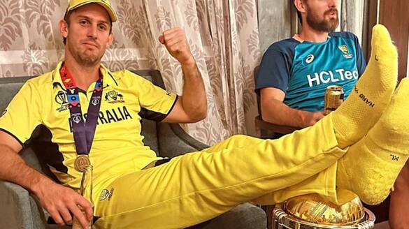 cricket 'There was obviously no...': Mitchell Marsh breaks his silence on 'leg on World Cup trophy' controversy osf