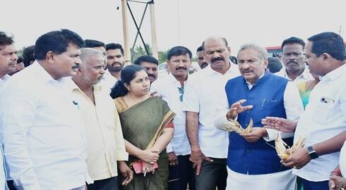 Minister KJ George visited Drought Areas in Chikkamagaluru grg 