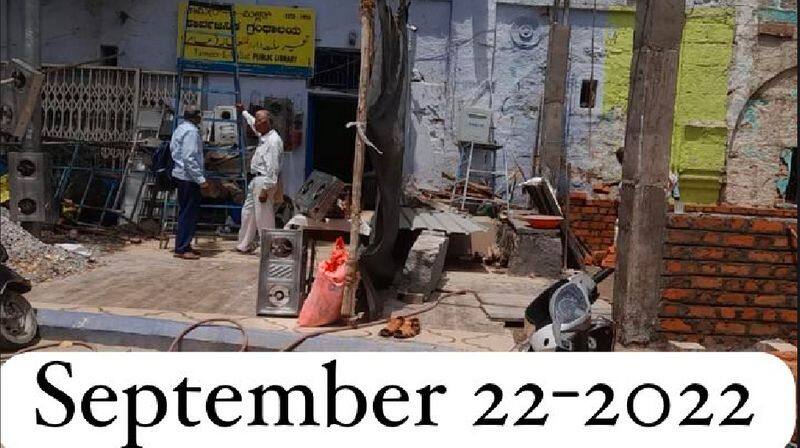 Raichur Mosque Construction Controversy bjp activists protest against work at raichur rav