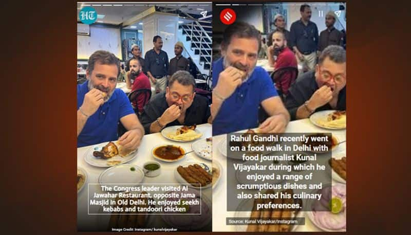 Rahul Gandhi only eat no veg food in Kerala no this photo is from Delhi fact check is here